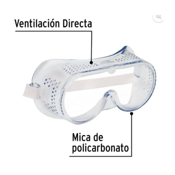 Goggles de seguridad de ventilación directa Modelo GOT-P Marca Pretul - Imagen 2