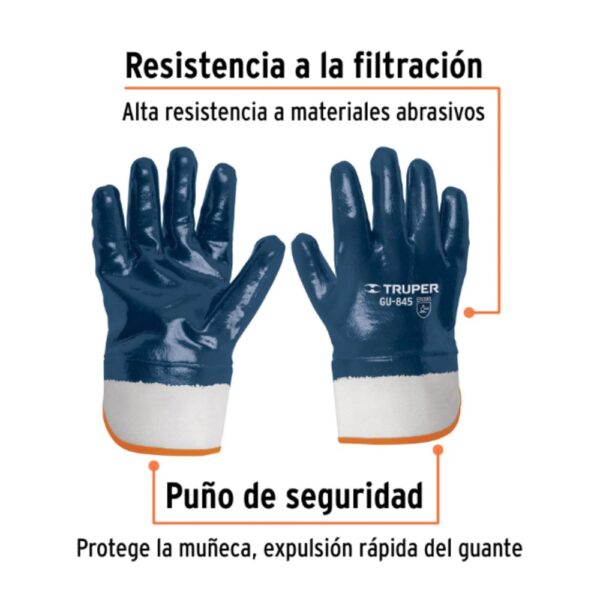 Guantes de algodón con recubrimiento de nitrilo Modelo GU-845 Marca Truper1