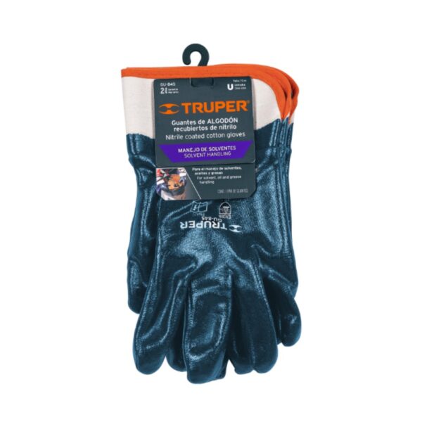 Guantes de algodón con recubrimiento de nitrilo Modelo GU-845 Marca Truper2