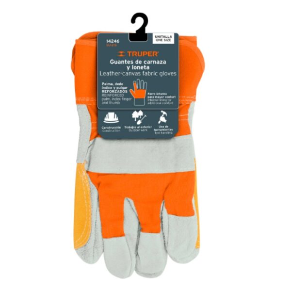 Guantes de carnaza y loneta Marca Truper1