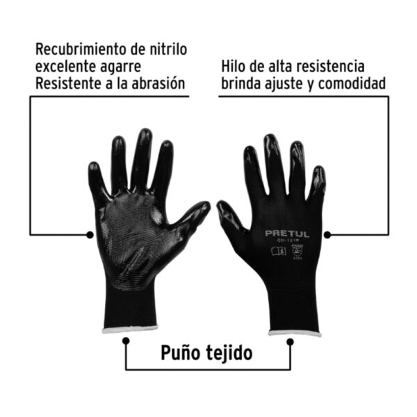 Guantes de nylon recubiertos de nitrilo Marca Pretul1